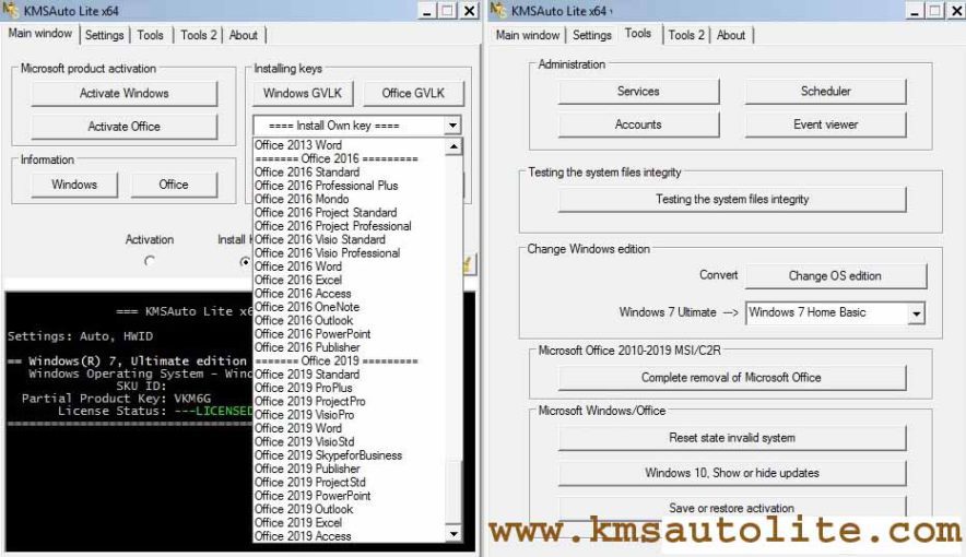 download the new version for windows KMSAuto Lite 1.8.5.1